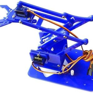 Kit Braço Robótico Azul Acrílico + 4 Servos