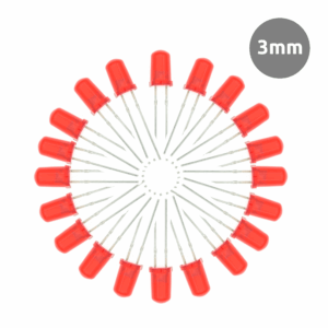 Kit 20 leds - Vermelho - 3mm - Difuso