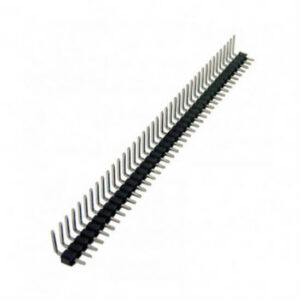 Barra de Pinos Macho - 90 Graus Preta - 1x40 - 2,54mm