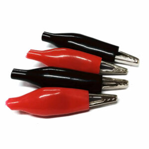 1 x Par de Garra de Jacaré Pequena WD-025 Preto/Vermelho