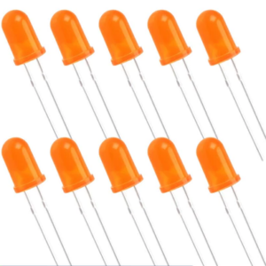 Kit 10 LEDs - 5mm - Laranja - Difuso